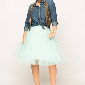 NWT Over the Knee Mint tulle skirt